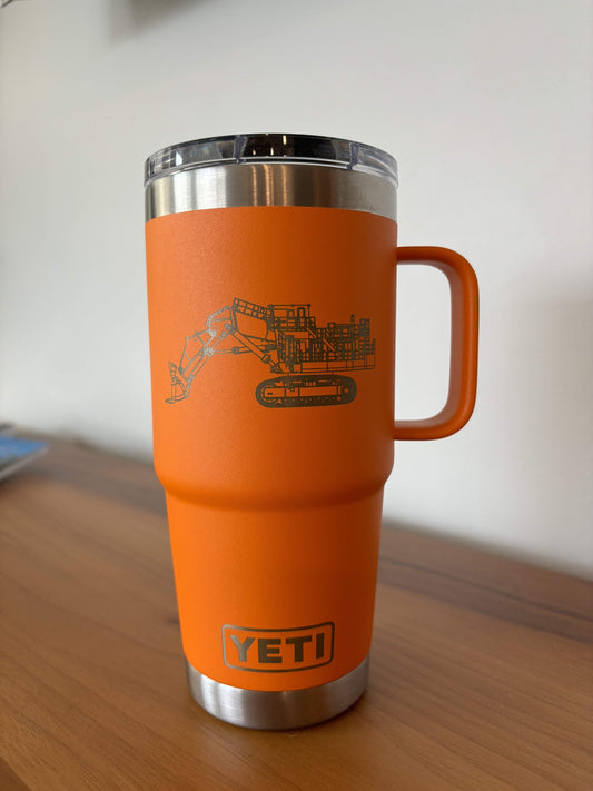 20oz Travel Mug w/ Handle - Orange