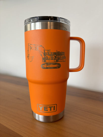20oz Travel Mug w/ Handle - Orange