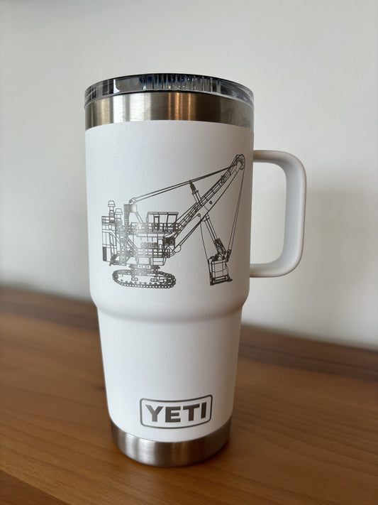 20oz Travel Mug w/ Handle - White