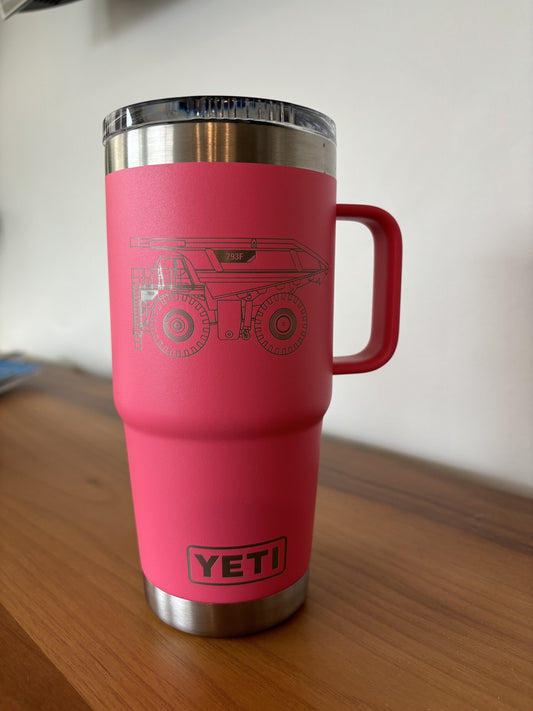 20oz Travel Mug w/ Handle - Pink